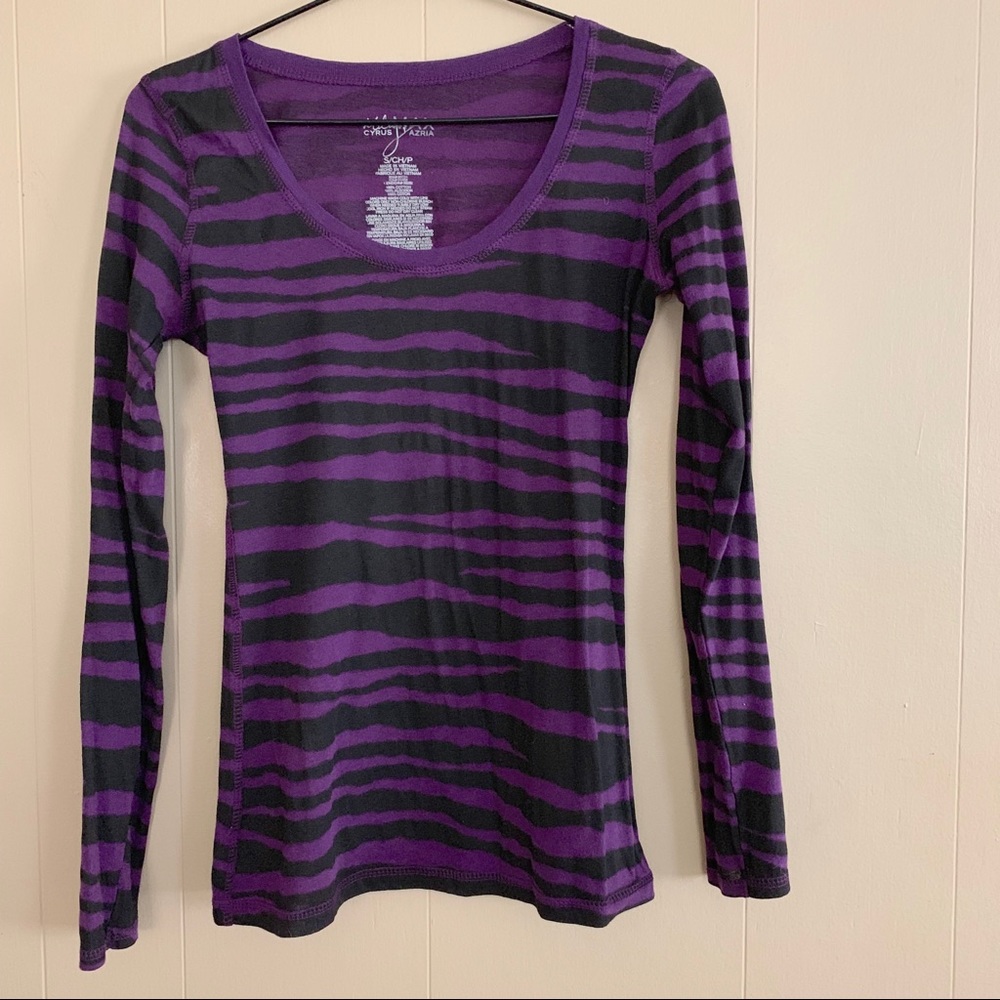 Vintage Miley Cyrus & Max Azria | Zebra Print Long Sleeve